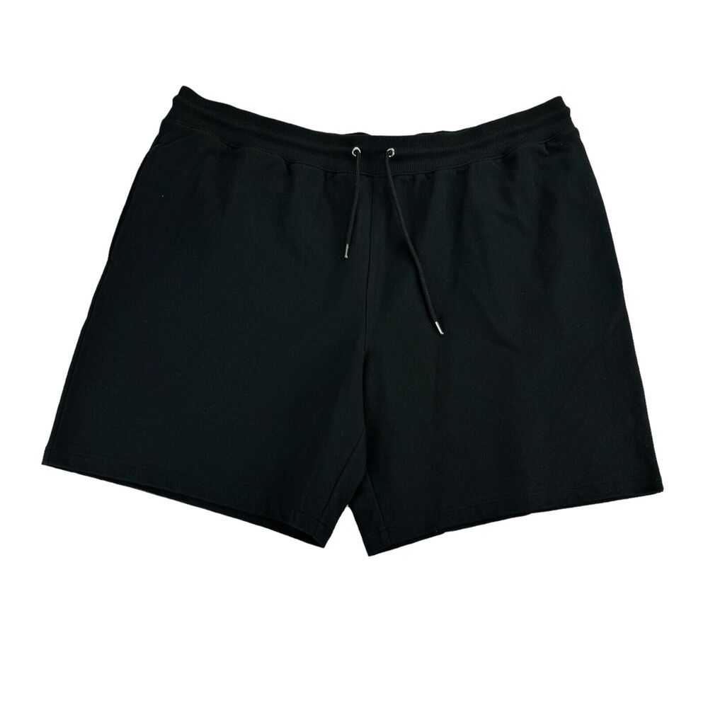 INC Mens Regular Fit Solid French Terry 8" Sweat Shorts Black 2XL